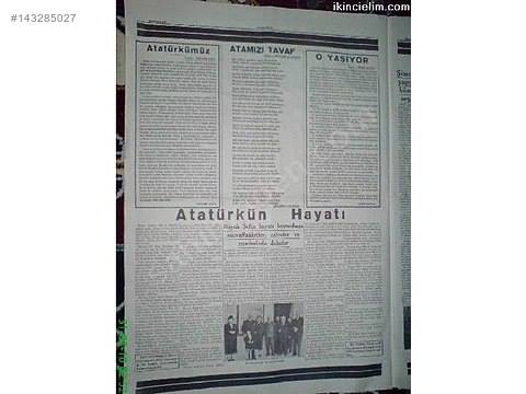 10 kasım 1938 cumhuriyet gazetesi