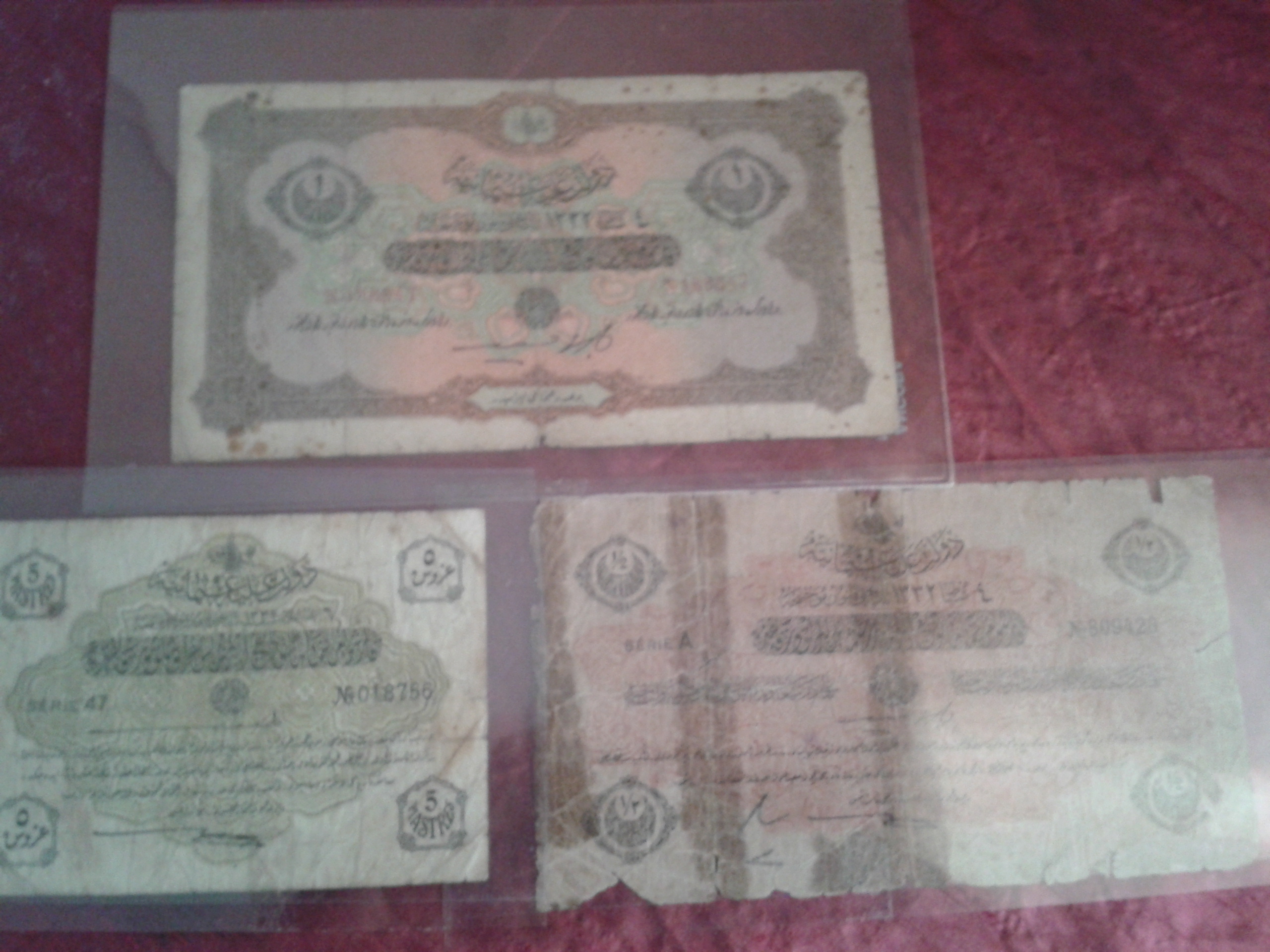 Eski Kitap ve Osm. dönemine ait banknotlar,ferman