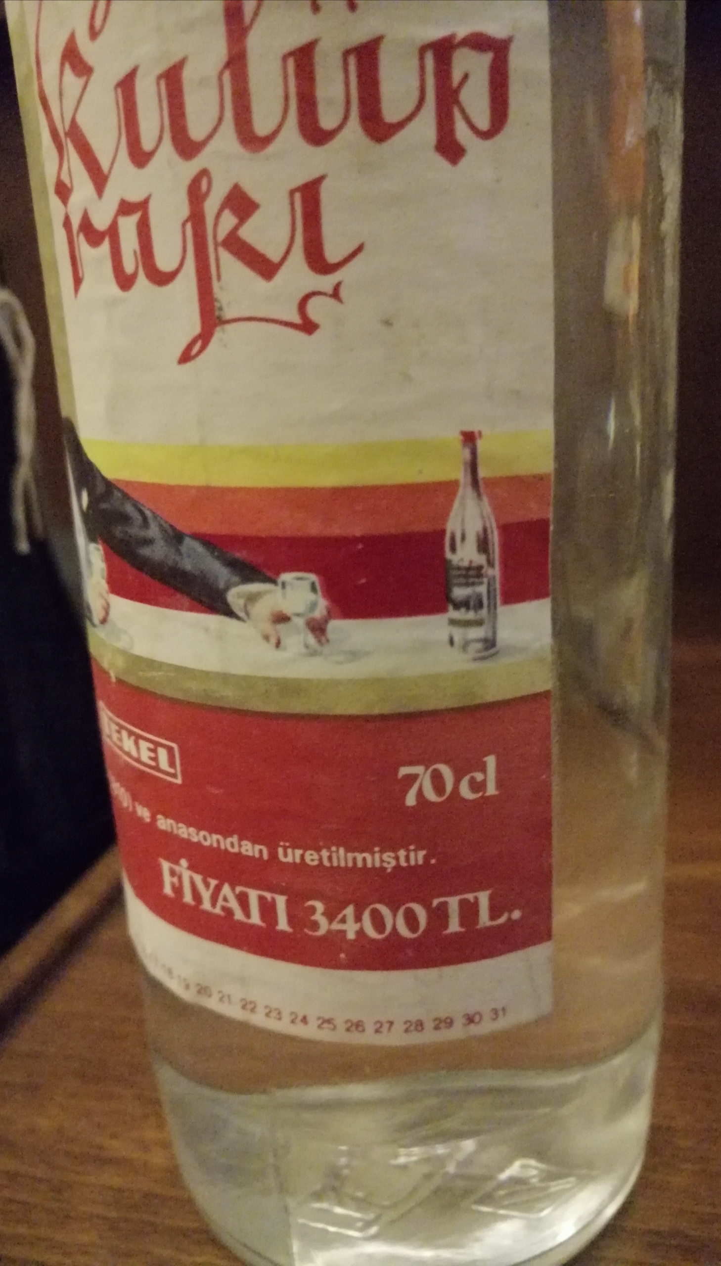 Klüp Rakı 70lik 1986 üretimi
