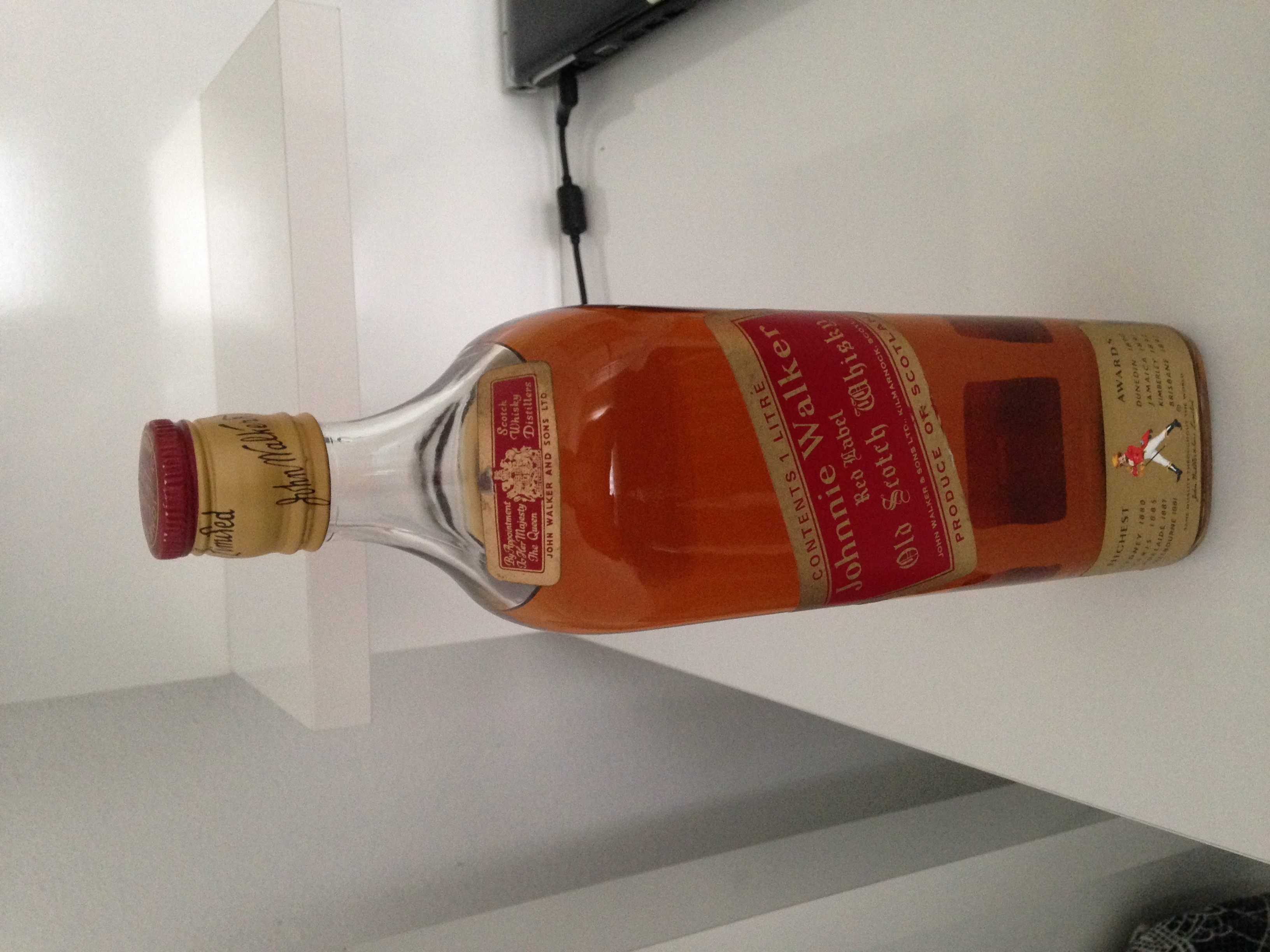 1960 Viski Johnnie Walker Red Label  1 Litre