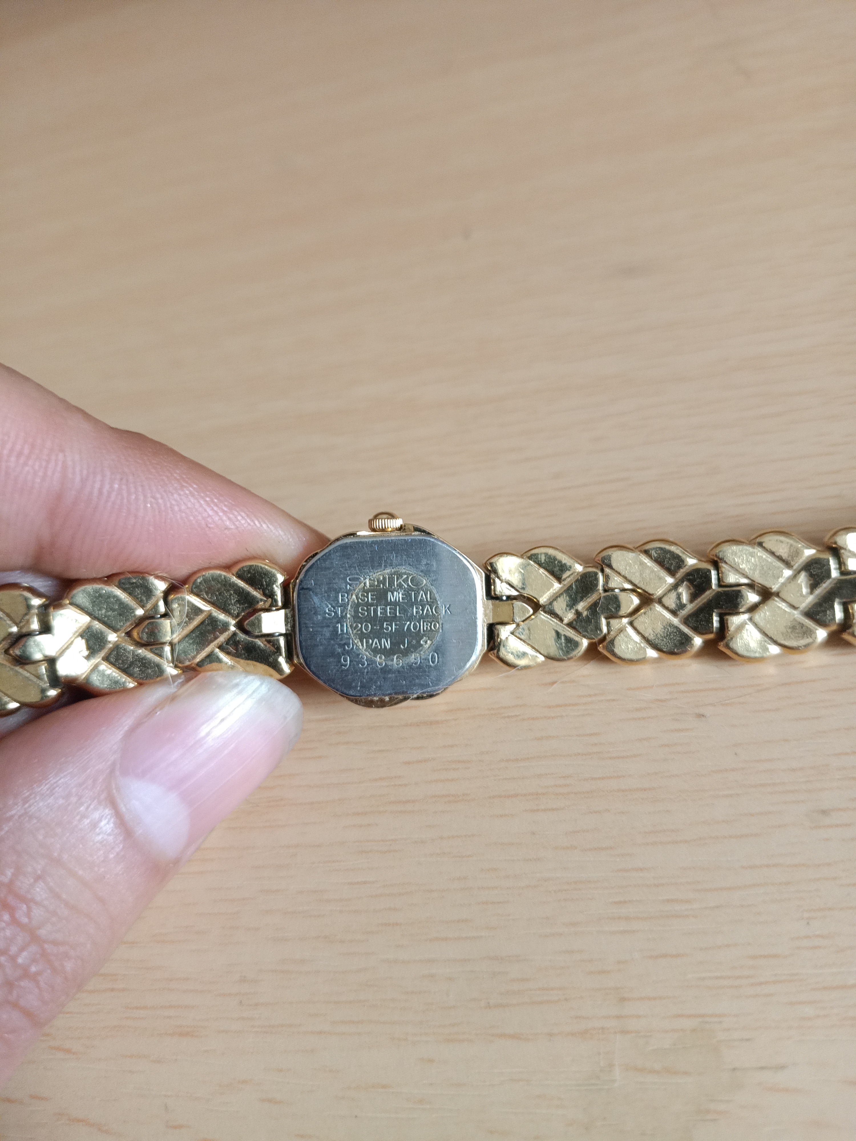 Seiko Base Metal Stainless Steel Back